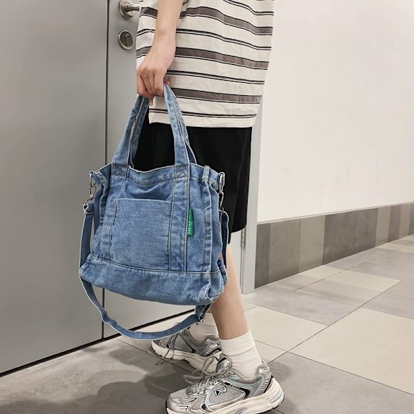 Kvinnor Denim Handväska Axelväska Dam Crossbody Väska Tote Messenger Satchel Handväska
