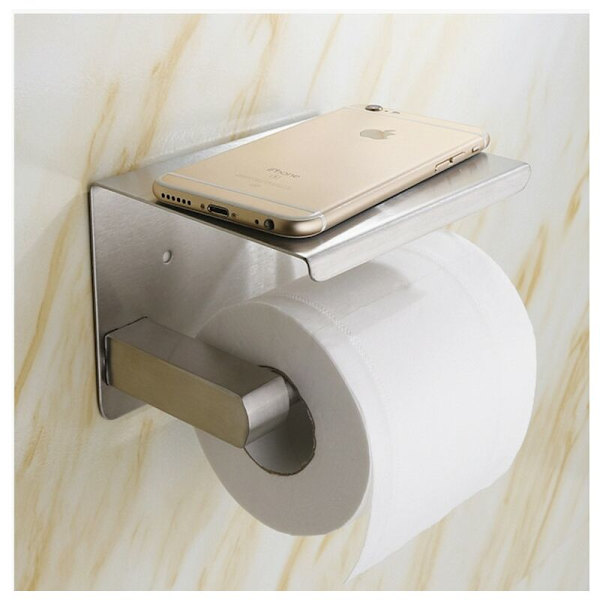 Toiletpapirholder i rustfrit stål, stålfarve, 360g