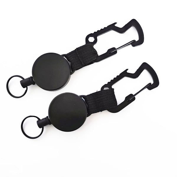 Retractable Keychain Multitool Karabiner Clip Key Ring med Stål