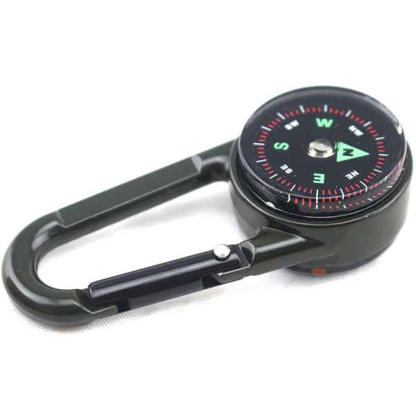 Karabinhage kompas + kompas + termometer på multifunktionel Meta