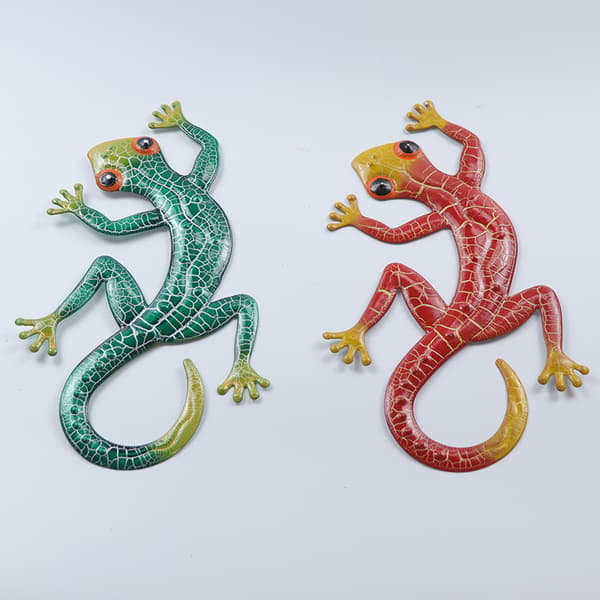 1 st metall gecko staty väggdekor ödla konst järn djurfigur