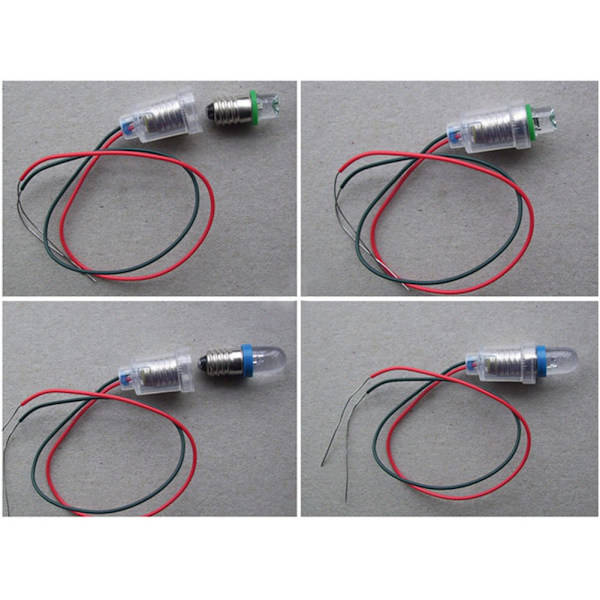10 st E10 Lampfot LED Skruvmontering Små Glödlampshållare Ljussockel med Kabel för Experiment Krets Hem Elektriska Testtillbehör