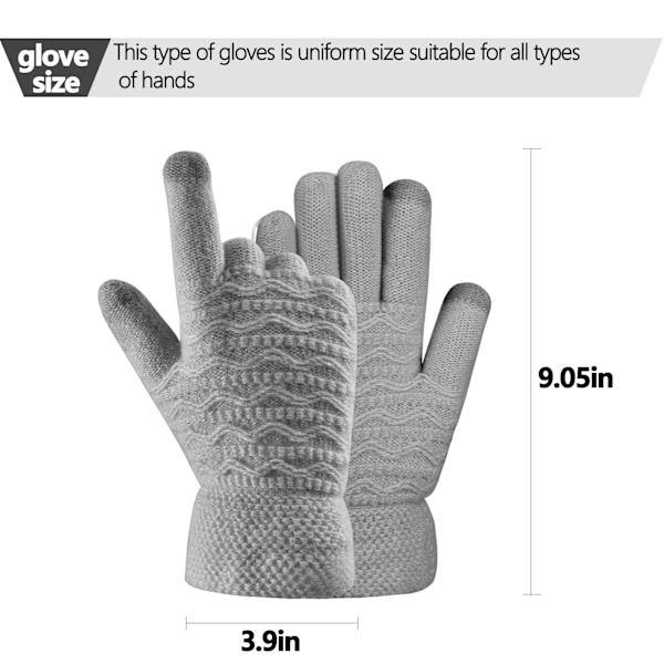 Damvantar för vinter, varma touch screen-handskar för kvinnor, termiska kabelstrickade
