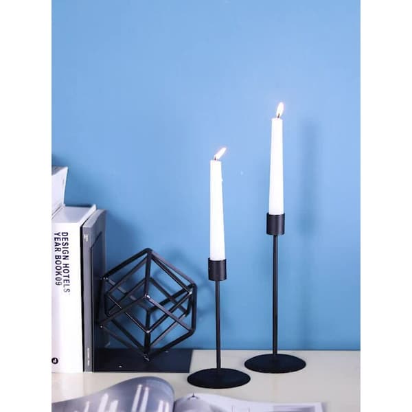 2 stk lysestaker, lysestakeholder, metall lysestake, B