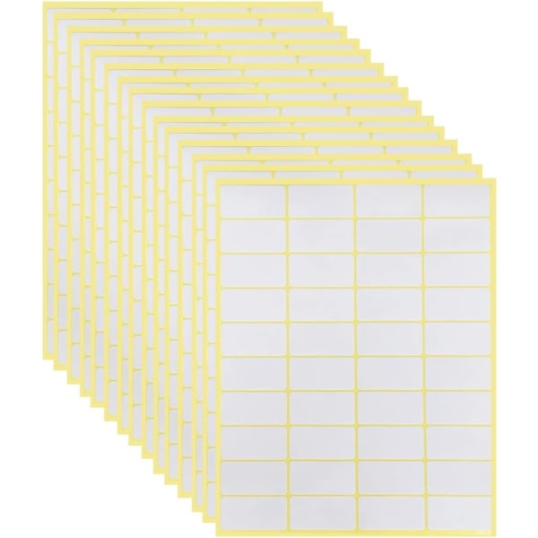 600 stykker, 38 x 19 mm, hvite papirklistremerker (mappeetiketter