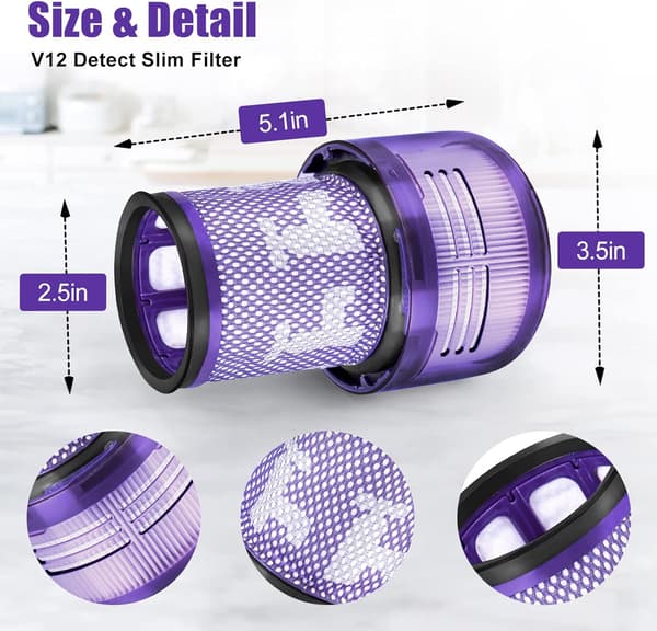 4 kpl HEPA-suodatin Dyson V12 Detect Slim -pölynimuriin