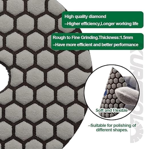 Diamantslipdynor - 7-pack torra diamantslipdynor 4\"/100mm för Ma
