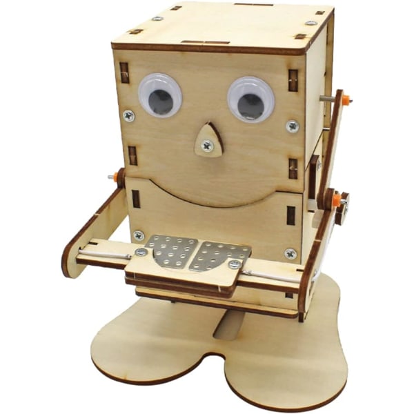 DIY-teknologirobot 3D trä hörn svala robot pussel leksak vetenskap experiment DIY-kit för barn vuxna