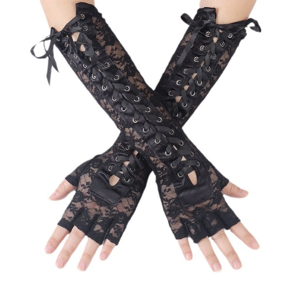 Kvinders Lange Handsker Fristelse Bandage Fingerløse Handsker Etikette