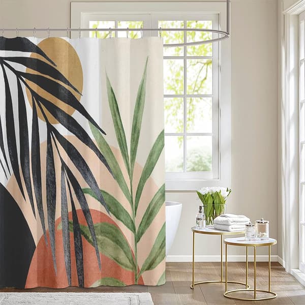 Tyg Duschdraperi för Badrum Mid Century Boho Duschdraperi