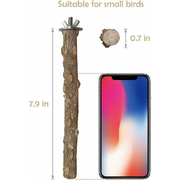 4 stk fuglepinne Naturlig trepinne Undulatleker Fuglebur