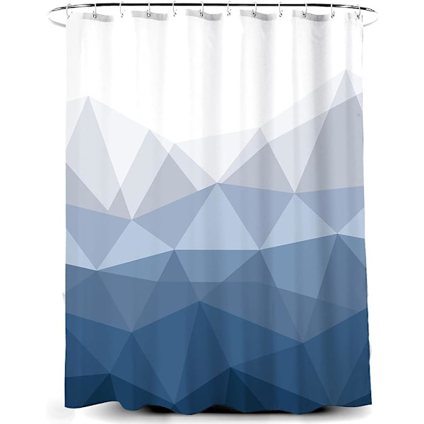 Blå gradient badrum duschdraperi | Polyestermaterial 180cmx