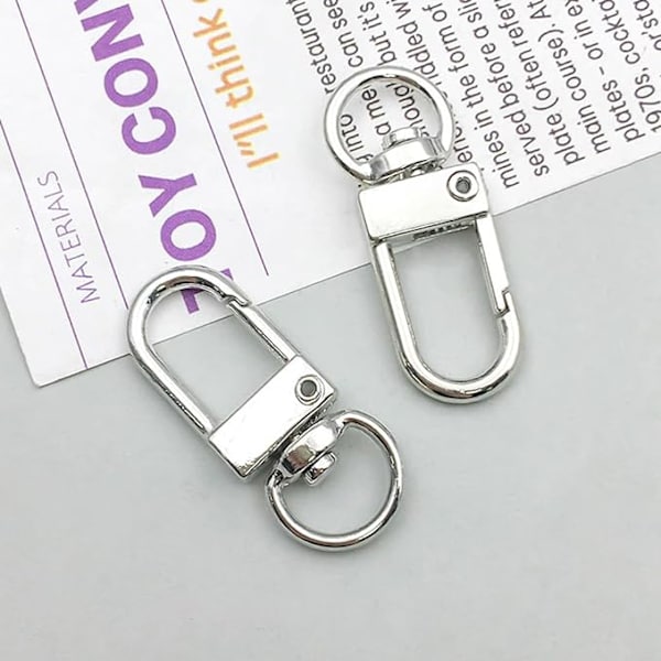 Premium Swivel Spring Hooks - 20 Metal Lobster Claw Clasps, Lobster Clasps