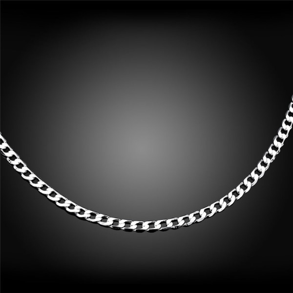 heta Silverbröllop 4MM kedja Halsband Smycken Mode för kvinnor män, 1st(4mm26-65