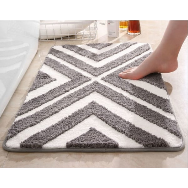 Halkskyddad badrumsmatta, mjuk mikrofiberduschmatta, vattenabsorberande, M