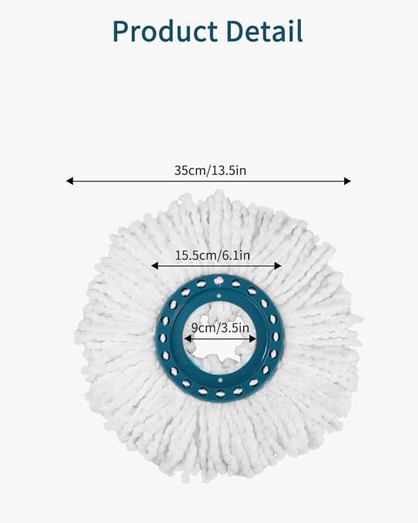 2-pakning med utskiftbare hoder til Clean Twist Disc Mop, mikrofibermopp som er kompatibel