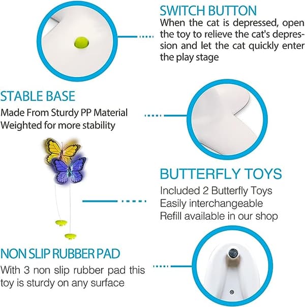 1 stk interaktivt katteleketøy Flutter Bug Cat Butterfly Toy Automatic