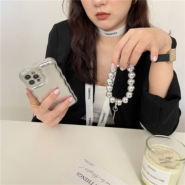 Til iPhone 13 Pro Max Etui Klart Armbånd 3D Glitter Sparkle Bling