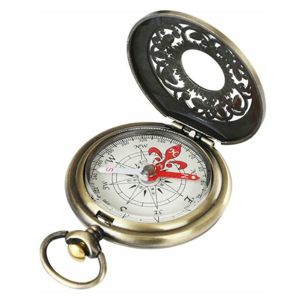 Vintage Brons Kompass Fickur Design Utomhus Vandring Navigering