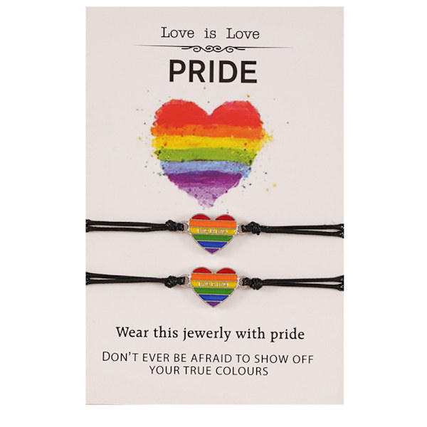Regnbue Stripe Pride Armbånd Justerbar Håndlaget Flettet Armbånd