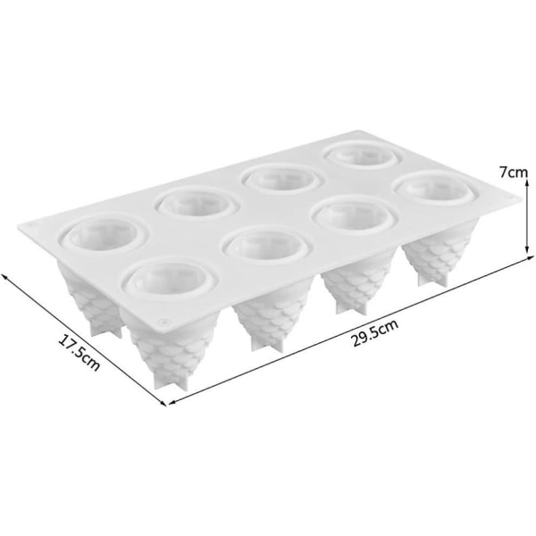 8 Hulrom Ananasformet Silikonform 3d Furukegleformet Lysestøpeformer B