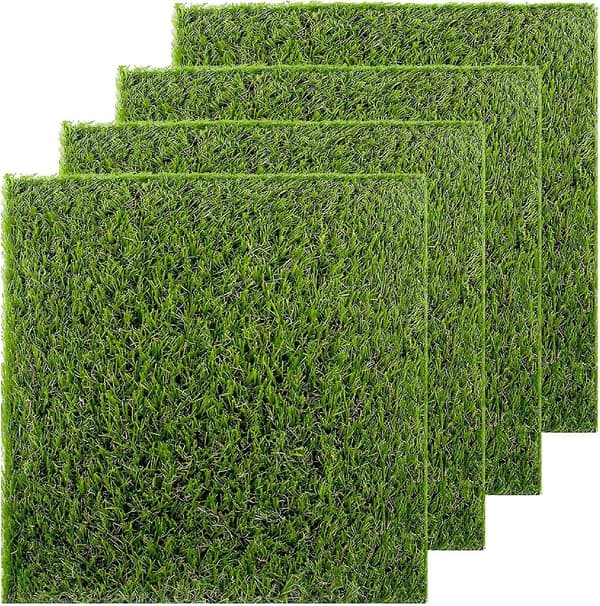 Kunstig gressplen fliser, 4 stk 12 X 12 syntetisk gress