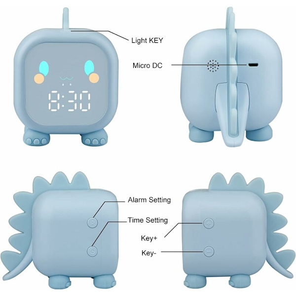 Alarmklokke for barn jenter gutter digital lysende dinosaur barn