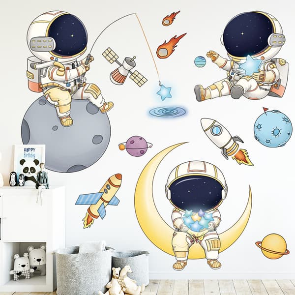 Astronautti seinätarra-setti Seinätarrat Seinäkoristeet elämään