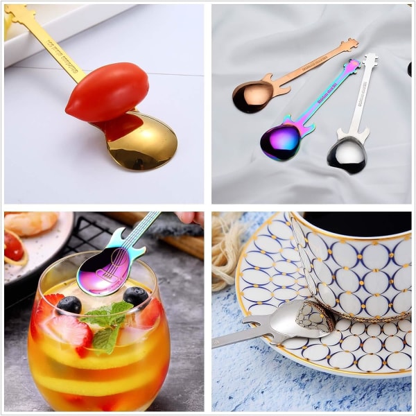 Gitarrsked Set Rostfritt Stål Kaffesked - Espressoskedar 5