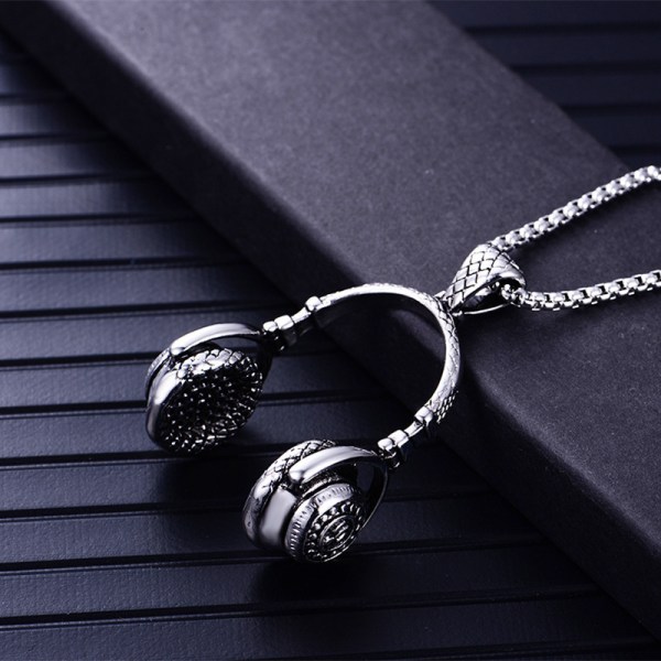 Apopo mode rostfritt stål hörlurshänge halsband för män silver