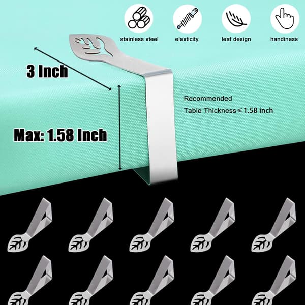 Bordsduksklämmor 10-pack, bladformade picknickbordsduksklämmor utomhus