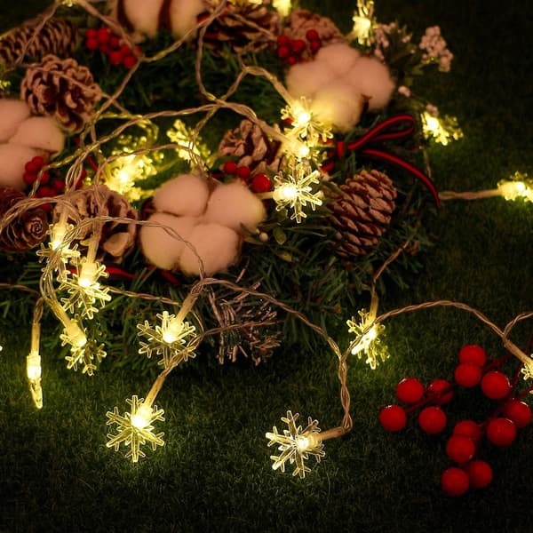 Led Snöflinga Ljussträng Dekoration Sovrum Familjefest Chris
