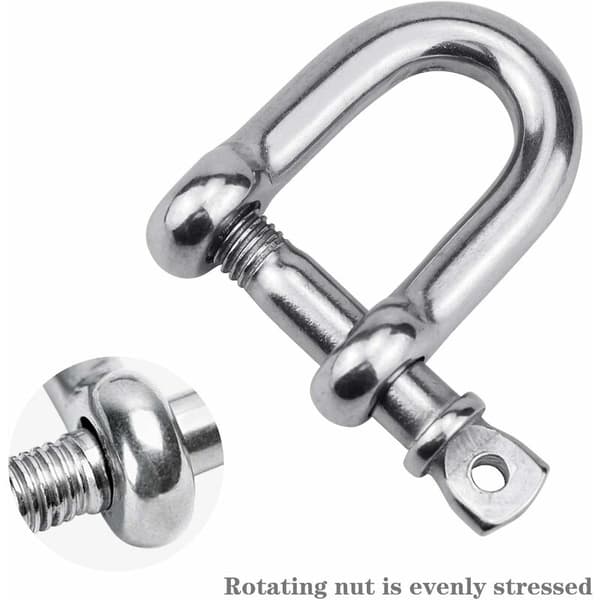 5 stk M10 D-ring sjakkelåser 304 rustfritt stål for tunge løft