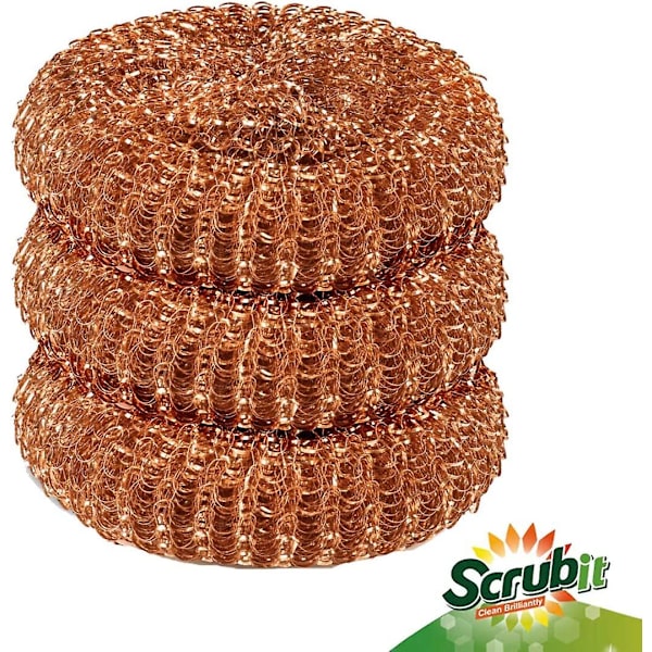 Rustfrit stålskrubbe - Pakke med 10, diameter 8,5 cm