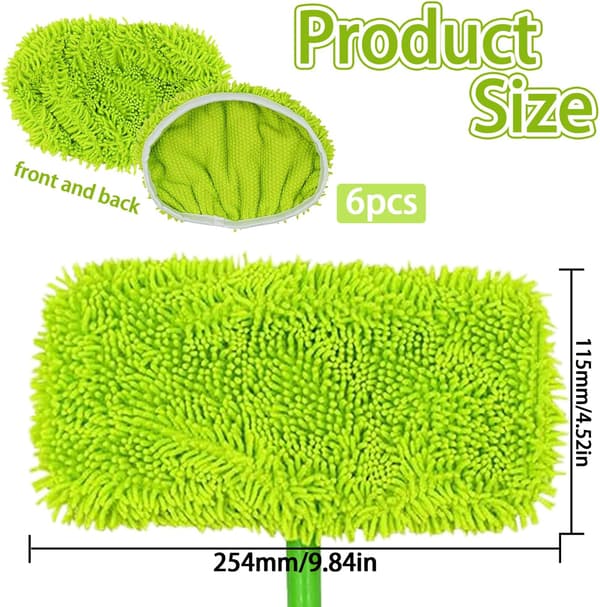 Ersättningsmoppdynor, Moppdynor, Moppdynor, Mikrofibermopp Ersättning, Återanvändbara Chenille Moppdynor, Återanvändbara Dukar för Swiffer Sweeper Mopp