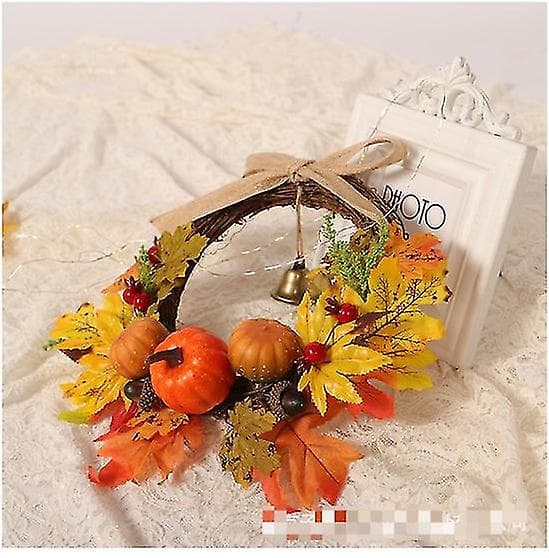 Høstlønn Blad Gresskar Krans Thanksgiving Halloween Front Doo