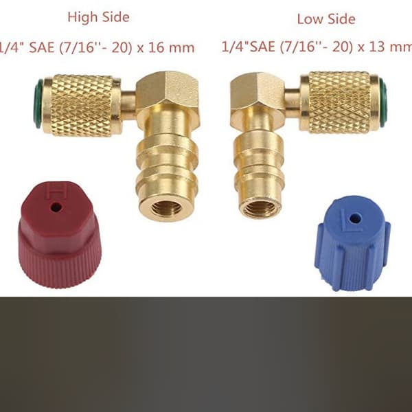 Pack R12 til R134A Adapter Lavside & Højside Konvertering R12 til R134A Adapter Han Retro Passer de fleste Køretøjer