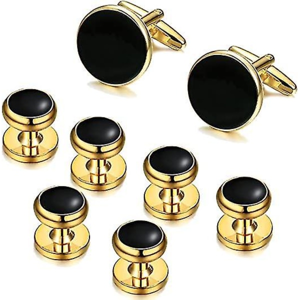 Mens Classic Cufflinks And Studs Set For Tuxedo Formal Kit