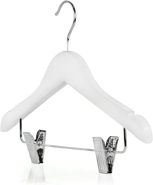 Sett med 2 hvite kleshengere for barn - 44,5 cm