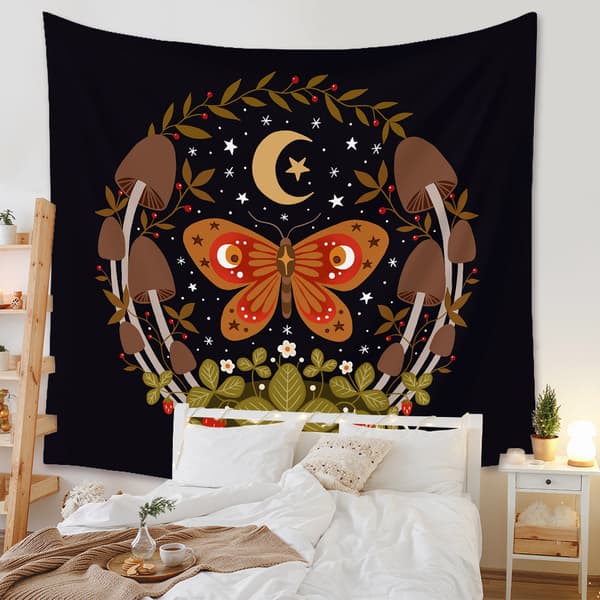 Butterfly Wall Tapestry Trippy Teal 130*150CM