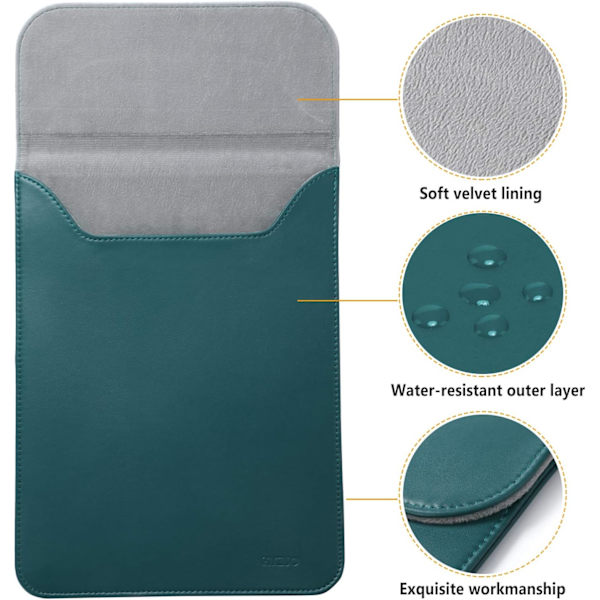 13,3-14 tums Lambskin läder Laptop Sleeve kompatibel med 2021