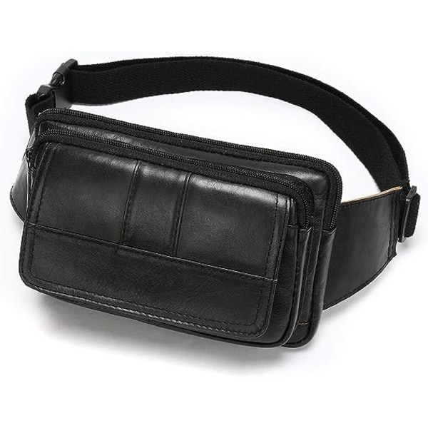 Fanny Pack miehille ja naisille, nahkainen olkalaukku vaellukseen, juoksuun, matkustamiseen