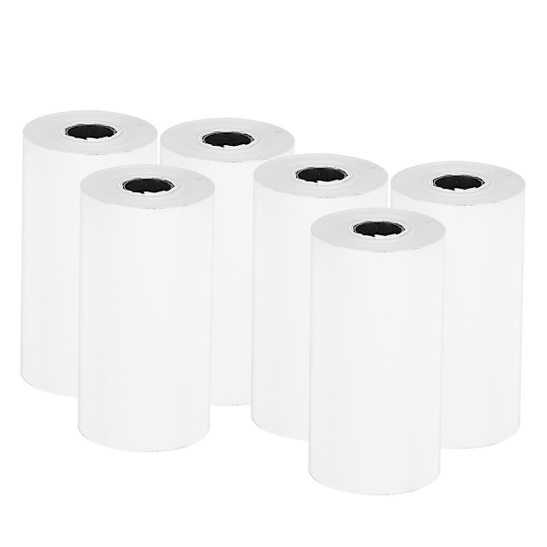 Termiskt kvittopapper 57x30mm 6 rullar för liten skrivare Professionellt utskriftstillbehör