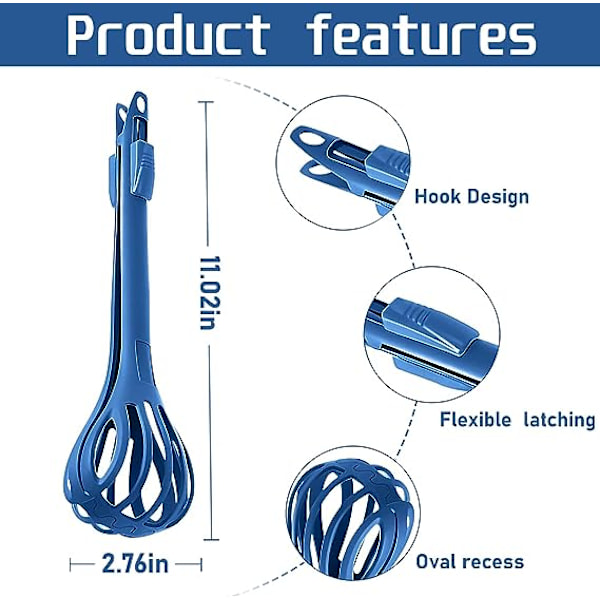 2 i 1 4PCS Multifunksjonell Silikon Visp Matklemme og Eggvisp