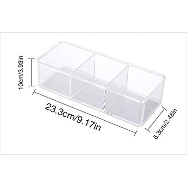 3 sektioner akryl makeup organizer