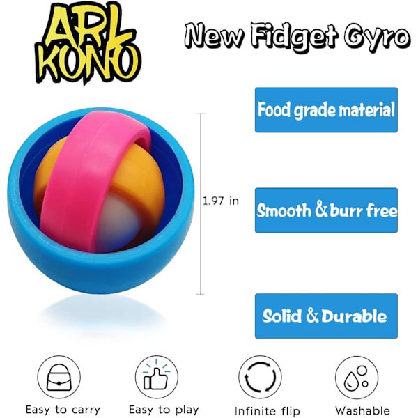 4-pack nya fidgetsensoriska leksaker, oändlig flip rolig spinner 3D-boll