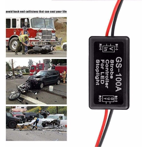2 stk. LED-blitzstrobe-controller bremselys blinklys bremselys strobe-modul til motorcykler biler lastbiler (kun til LED)