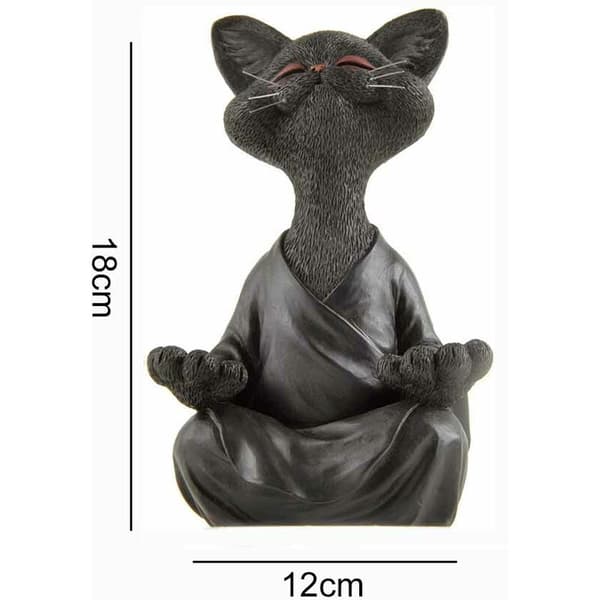 Buddha kat statue meditation yoga samleobjekt gave til katteelskere