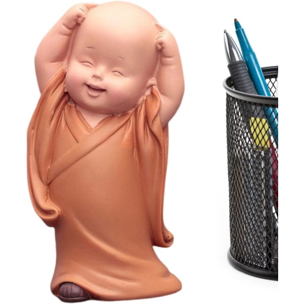 Little Monk Doll, Buddha Statue for Kids - Søt harpiks Buddha Monk