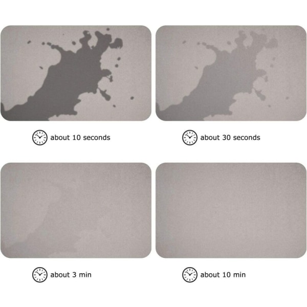 (Grå) Diatoméjord Bademåtte Bademåtte Skridsikker Brusebadsmåtte til Badeværelse 60 x 40cm Gray